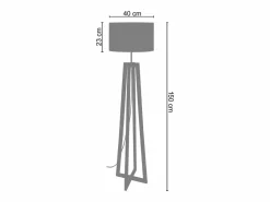TOSEL Lámpara de Pie ,madera, ,A150xD40xP40cm Blanco Hot