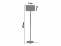 TOSEL Lámpara de Pie ,madera,natural, A 155xD35xP35 cm Azul turquesa Outlet