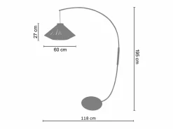 TOSEL Lámpara De Pie|Lámpara de Pie ,metal,madera, ,A195xD 43xP110cm