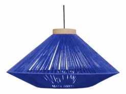 TOSEL Lámpara de Pie ,metal,madera, ,A195xD 43x P 110cm Azul Best