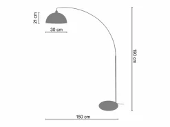 Lámpara de Pie ,metal,Negro ,A 190x D150xP40cm^TOSEL Best