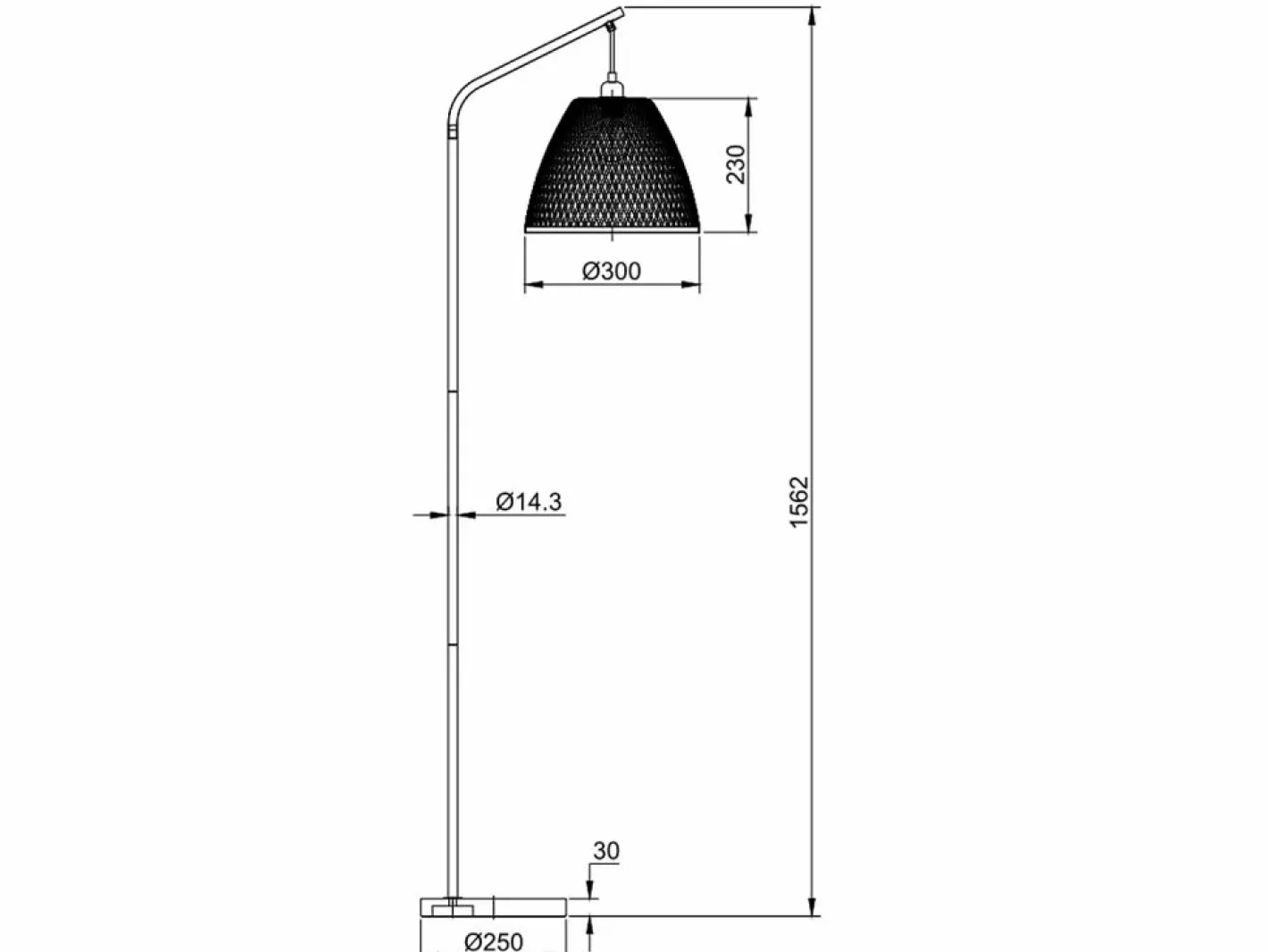 Lámpara de pie Umiko de Bambú, altura 156 cm^VS Venta-stock