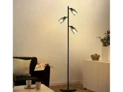 NETTLIFE Lámpara De Pie|Lámpara de pie vintage para sala de estar 3 llamas de vidrio casquillo E14 lámpara de mesa ajustable de metal 350