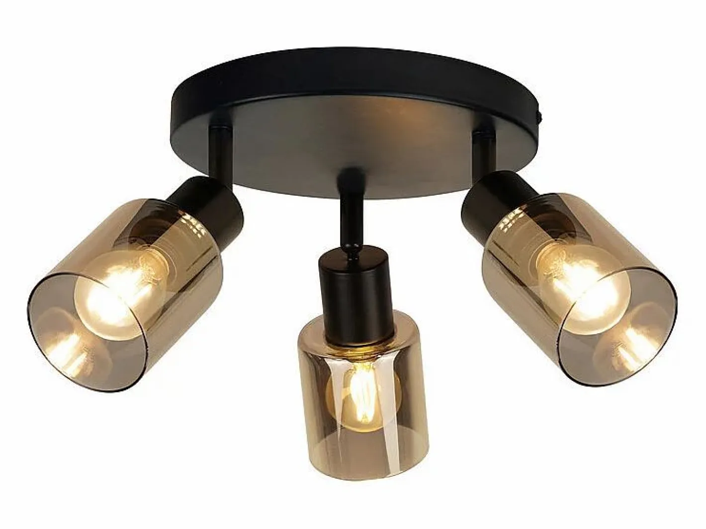 NETTLIFE Lámpara De Pie|Lámpara de pie vintage para sala de estar 3 llamas de vidrio casquillo E14 lámpara de mesa ajustable de metal 350