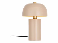 OZAIA Lámpara de sobremesa con forma de seta en metal, D. 26 x Alt. 39 cm, , WINDY Beige Hot