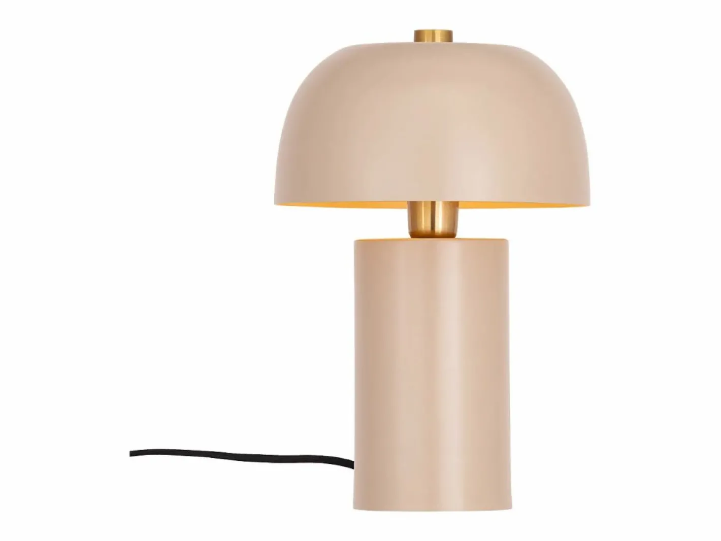 OZAIA Lámpara de sobremesa con forma de seta en metal, D. 26 x Alt. 39 cm, , WINDY Beige Hot