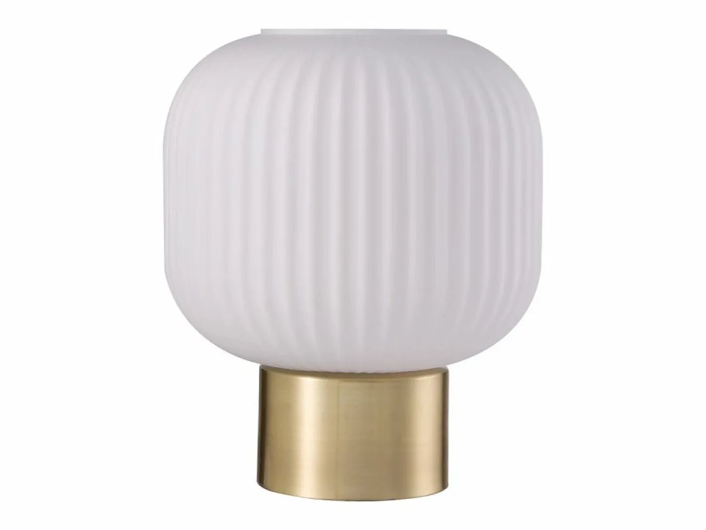 Lámpara de sobremesa de latón dorado y vidrio blanco D.20 x Alt.20 cm - LOUXOR^OZAIA Online