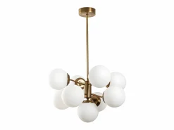 Lámpara de techo de metal - lámpara D. 70 x Alt. 80 cm - Blanco y dorado - MUDONI^OZAIA Sale