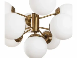 Lámpara de techo de metal - lámpara D. 70 x Alt. 80 cm - Blanco y dorado - MUDONI^OZAIA Sale
