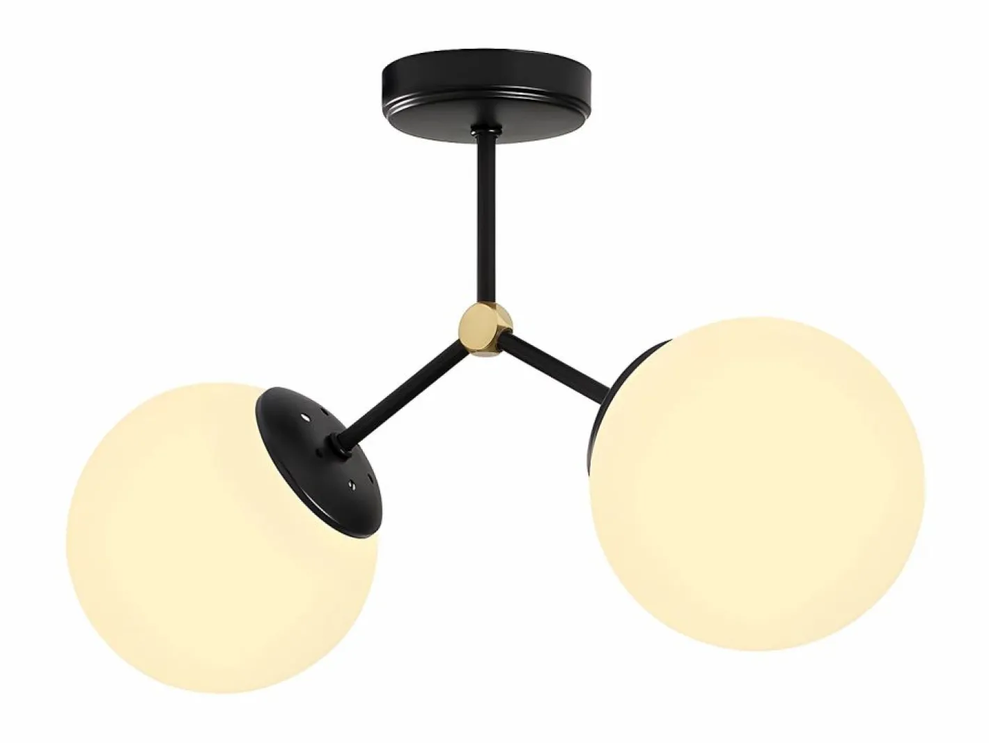 OZAIA Lámpara de techo de metal - lámpara Ancho 44 x Alt. 28 cm - y blanco DAMAR Negro Hot