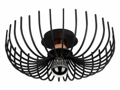 Vente-unique Lámpara de techo de metal industrial - lámpara D. 36 x Alt. 12 cm - - ASPENDOS Negro Outlet
