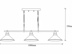Lámpara de techo de metal - lámpara Ancho 108 x Alt. 55 cm - - SIVANI^OZAIA