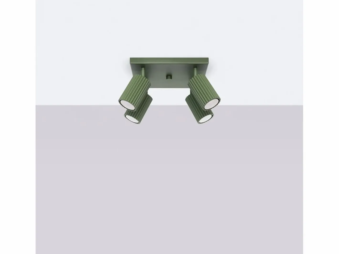 Lámpara de techo Gloow minimalista de aluminio - 4 fuentes luminosas 3000K - L.25 x A.16,5 cm - oliva^Sollux Lighting Sale