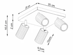 Lámpara de techo Gloow minimalista de aluminio - 4 fuentes luminosas 3000K - L.25 x A.16,5 cm - oliva^Sollux Lighting Sale