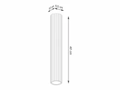 Sollux Lighting Lámpara de techo Gloow minimalista de aluminio - 1 fuentes luminosas 3000K - L.6,5 x A.40 cm - oliva Verde Discount