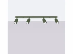 Sollux Lighting Lámpara de techo Gloow minimalista de aluminio - 4 fuentes luminosas 3000K - L.81 x A.16,5 cm - oliva Verde Hot