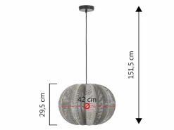 VS Venta-stock Lámpara de techo Kairi de papel trenzado, diámetro 42 cm Beige Online
