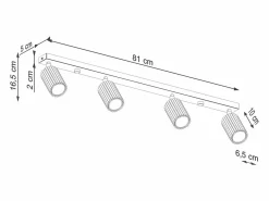 Sollux Lighting Lámpara De Techo Karbon Minimalista De Aluminio - 4 Fuentes Luminosas - L.81 X A.16,5 Cm - Pardo Gris Outlet
