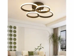 Lámpara de techo LED , 4 anillos, regulable, color , 48 W, para salón^NETTLIFE Hot