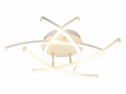 NETTLIFE Lámpara de techo LED para dormitorio regulable de 32 W, moderna, de metal , con mando a distancia Blanco Best