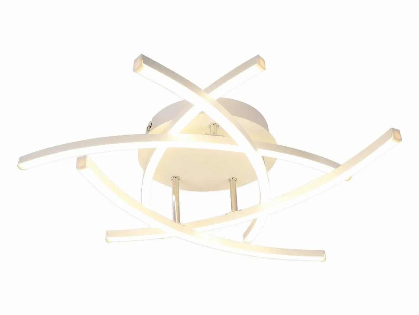 NETTLIFE Lámpara de techo LED para dormitorio regulable de 32 W, moderna, de metal , con mando a distancia Blanco Best