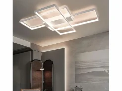 Lámpara de techo LED con control remoto, moderna lámpara de techo geométrica, negra, regulable^NETTLIFE Sale