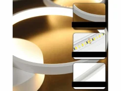 NETTLIFE Lámpara de techo LED de 100 cm regulable con 4 anillos, iluminación blanca moderna de 56 W con control remoto Blanco New