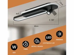 NETTLIFE Lámpara de techo LED negra moderna regulable para dormitorio con 1 foco de techo Negro Hot