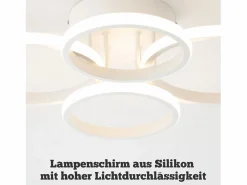 NETTLIFE Plafón|Lámpara de techo LED , 4 anillos, regulable, blanca, 48 W, para salón