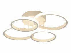 NETTLIFE Plafón|Lámpara de techo LED , 4 anillos, regulable, blanca, 48 W, para salón