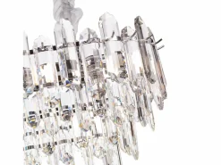 Lámpara de techo moderna de cristal para salón plateada - Ovalada 80 cm - Las Vegas^