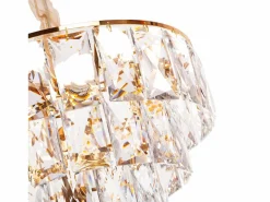 Lámpara Suspendida|Lámpara de techo moderna de cristal para salón dorada - Redonda 50 cm - San Francisco