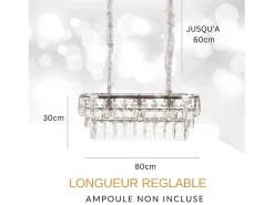 Lámpara de techo moderna de cristal para salón plateada - Ovalada 80 cm - San Francisco^ Best