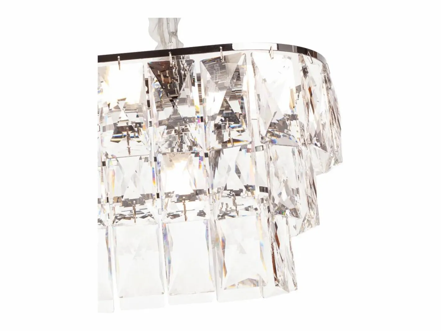 Lámpara de techo moderna de cristal para salón plateada - Ovalada 80 cm - San Francisco^ Best