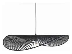 Rendez-Vous Déco Lámpara de techo negra de papel de cuerda 75 cm - Mada Negro Discount