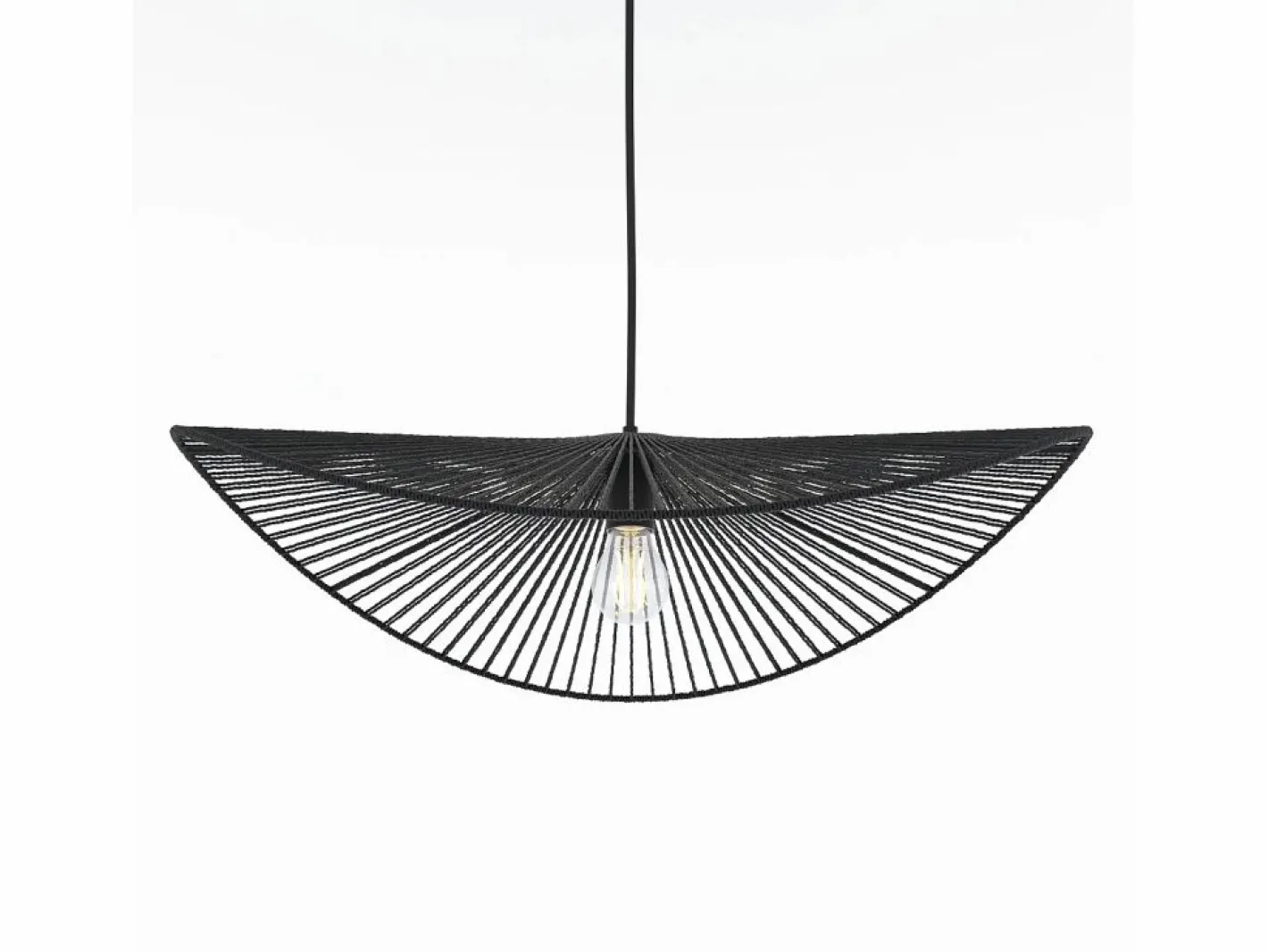Rendez-Vous Déco Lámpara de techo negra de papel de cuerda 75 cm - Mada Negro Discount
