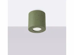 Sollux Lighting Lámpara de techo Orbis industrial de concreto - 1 fuentes luminosas - L.10 x A.10 cm - oliva Verde Clearance