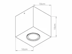 Sollux Lighting Lámpara de techo Quad industrial de concreto - 1 fuentes luminosas - L.10 x A.10 cm - Beige