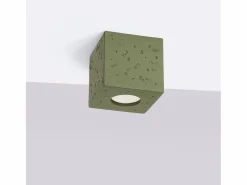 Sollux Lighting Lámpara de techo Quad industrial de concreto - 1 fuentes luminosas - L.10 x A.10 cm - oliva Verde Hot
