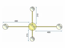 Plafón|Lámpara De Techo Toolight Led App520-4C Gold