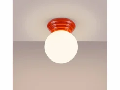 Sollux Lighting Lámpara de techo Zori minimalista de cerámica/vidrio vidriado - 1 fuentes luminosas - L.12 x A.12 cm - durazno Rosa New