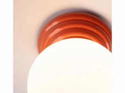 Sollux Lighting Lámpara de techo Zori minimalista de cerámica/vidrio vidriado - 1 fuentes luminosas - L.12 x A.12 cm - durazno Rosa New