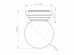 Sollux Lighting Lámpara de techo Zori minimalista de cerámica/vidrio vidriado - 1 fuentes luminosas - L.12 x A.12 cm - durazno Rosa New