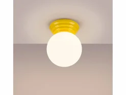 Lámpara de techo Zori minimalista de cerámica/vidrio vidriado - 1 fuentes luminosas - L.12 x A.12 cm -^Sollux Lighting Best