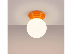 Sollux Lighting Plafón|Lámpara de techo Zori minimalista de cerámica/vidrio vidriado - 1 fuentes luminosas - L.12 x A.12 cm -