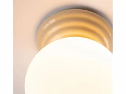 Sollux Lighting Lámpara de techo Zori minimalista de cerámica/vidrio vidriado - 1 fuentes luminosas - L.12 x A.12 cm - Beige Sale