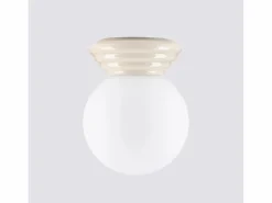 Sollux Lighting Lámpara de techo Zori minimalista de cerámica/vidrio vidriado - 1 fuentes luminosas - L.12 x A.12 cm - Beige Sale
