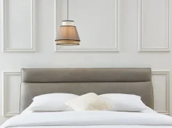 OZAIA Lámpara Suspendida|Lámpara escandinava de rejilla- Natural y gris topo - D.35 x Alt. 120 cm - KLAUS