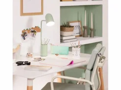 Ledkia Lámpara De Escritorio|Lámpara Flexo Escritorio de Metal con Portalápices Waal Celadón
