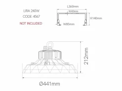 Plafón|Lámpara LED industrial UFO LENS DALI 100W 100-260V